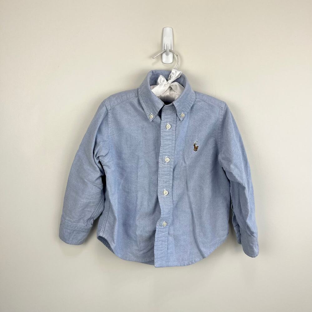 Ralph Lauren The Iconic Button Down Oxford Shirt Blue 2T